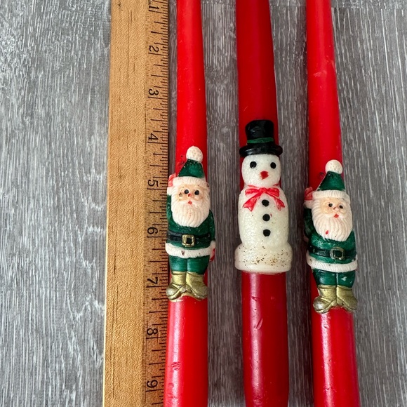 3 x vintage taper Christmas candles - Picture 4 of 7